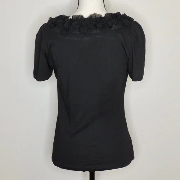Anne Taylor LOFT Black Ruffle Top - Picture 3 of 6